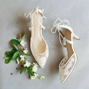 Bella Belle Amelia Kitten Heel Lace Wedding Shoes